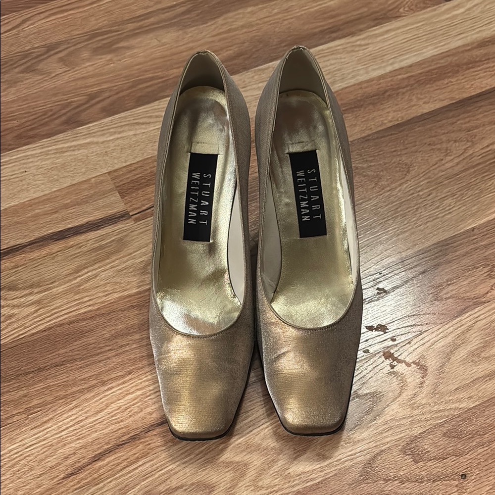 Stuart Weitzman Metallic Gold Heels